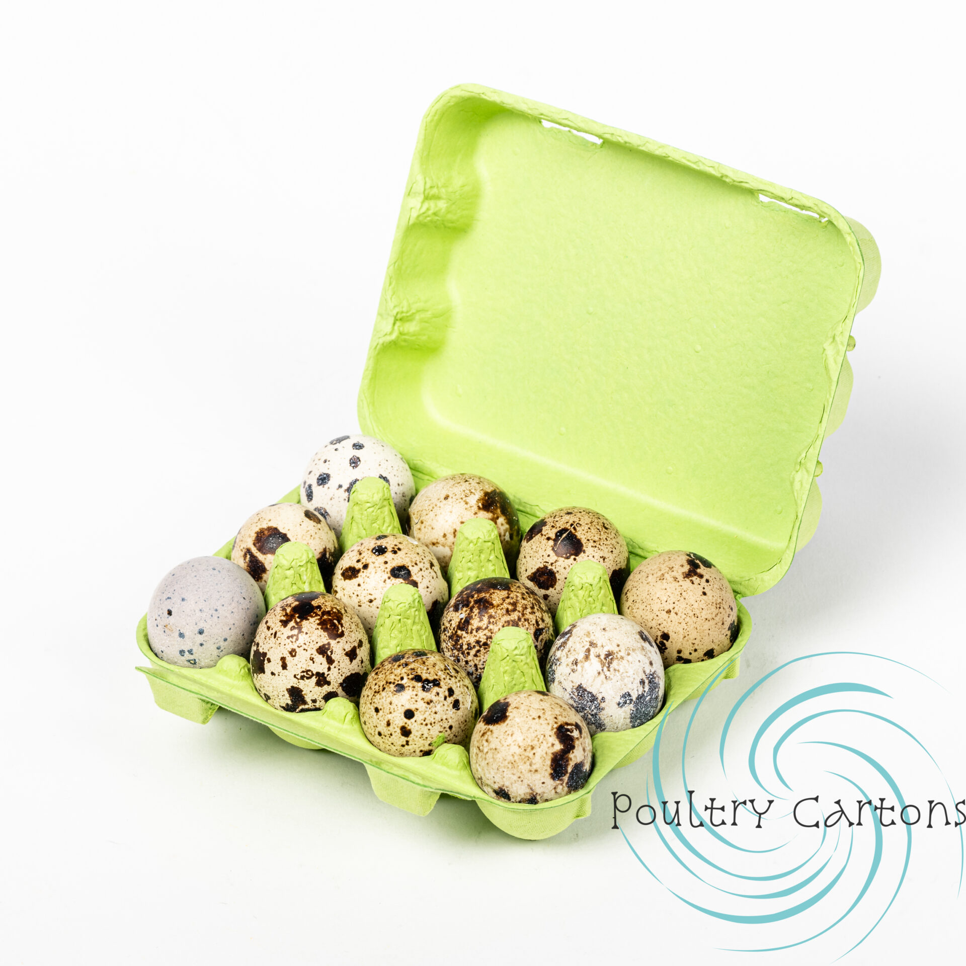 Lime Green Paper Pulp Quail Egg Cartons (12 eggs) Poultry Cartons