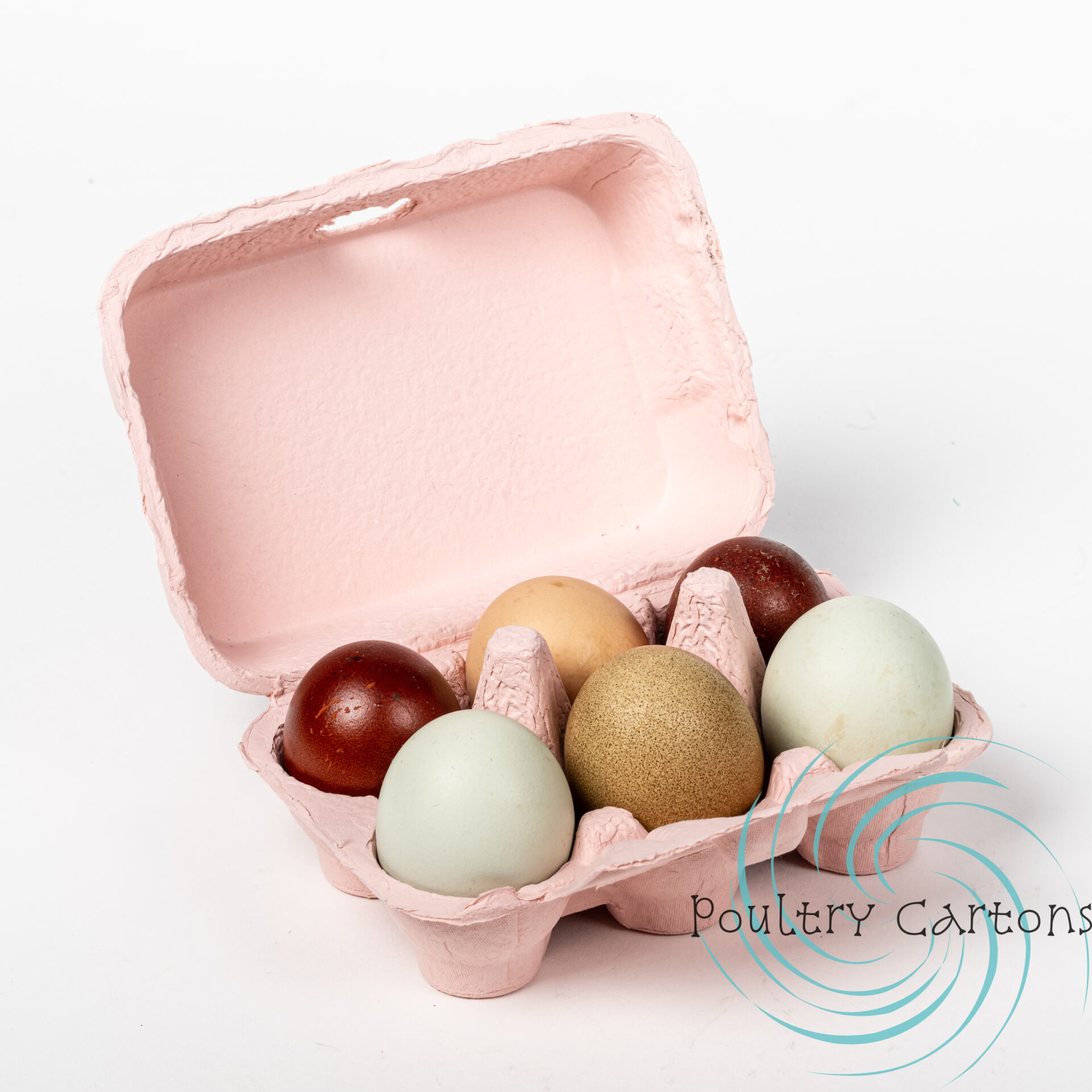 Ceramic Bubblegum Pink 6 Cup Egg Crate/Tray Set