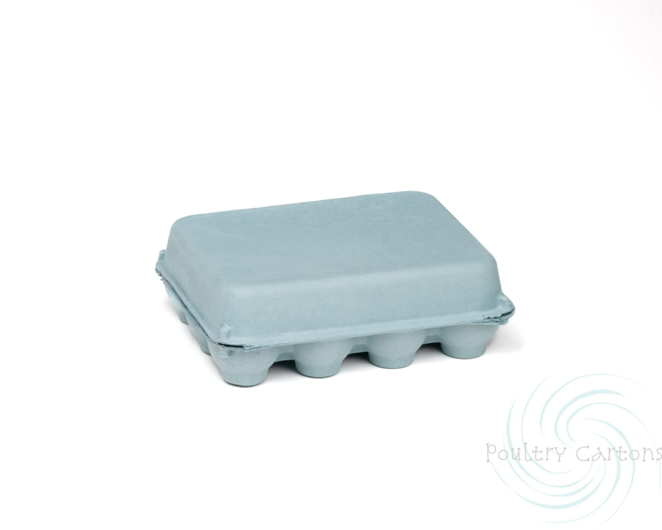A closed Blue Mist Bantam Square Paper Pulp Chicken Egg Cartons (12 eggs) on a white background.