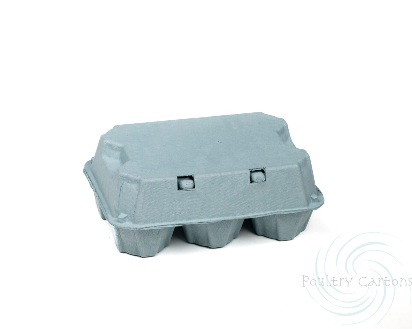 Closed Blue Mist Duck and/or Turkey Egg Carton on a white background.
