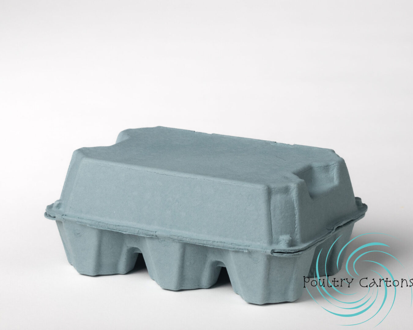 A closed Blue Mist Duck and/or Turkey Egg Cartons (6 eggs) on a white background.