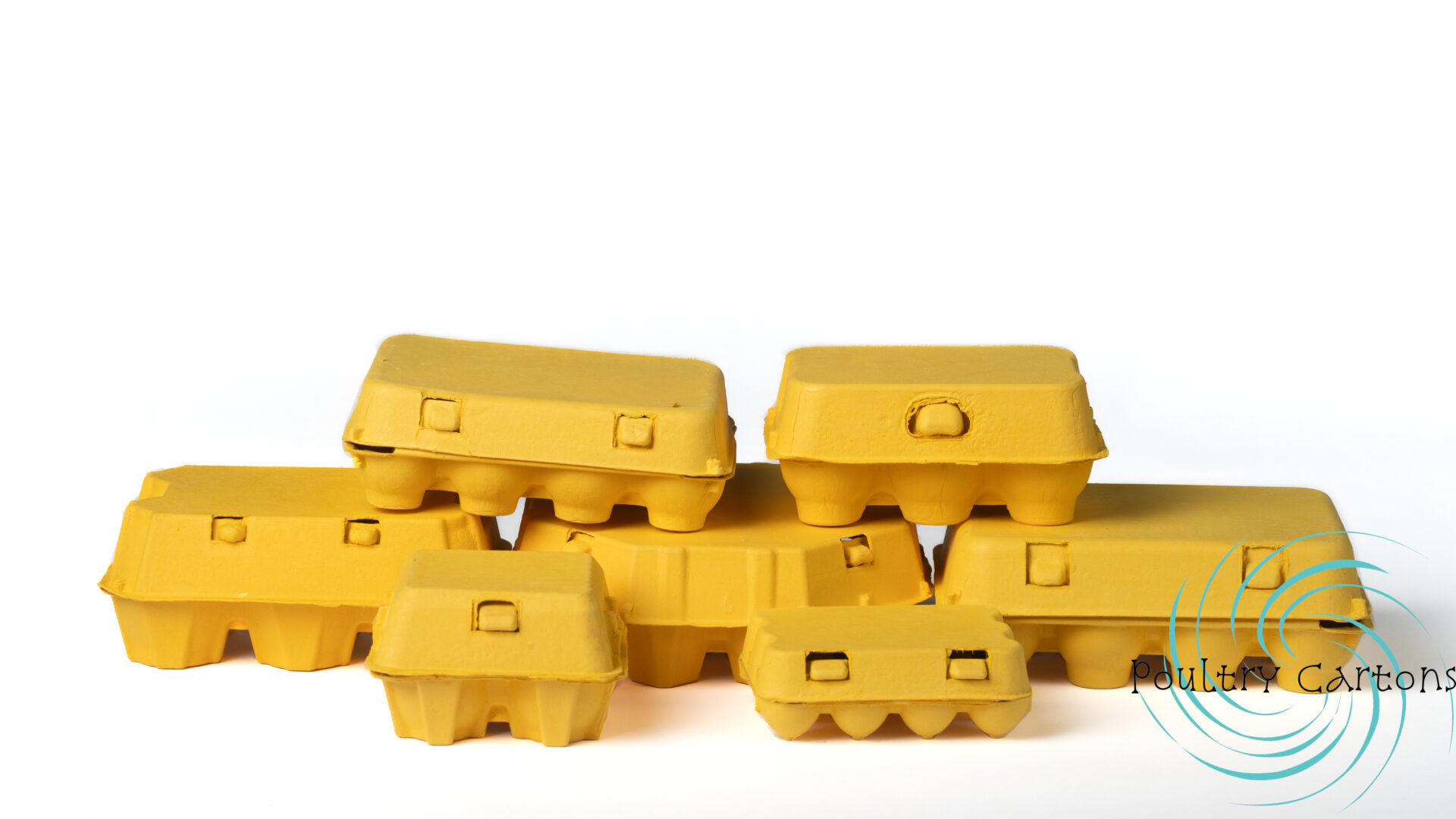 Sunny Side Up Yellow Duck and/or Turkey Egg Cartons (6 eggs) stacked on a white background.