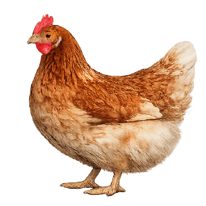 Standard chicken hen on transparent background